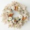 Fall Wreaths for Front Door 19 inch White Fall Wreath with Artificial Maple Leaves Pumpkin Autumn Leaf Thanksgiving Halloween Harvest Door Decorations for Wall Porch Home Decor (White)